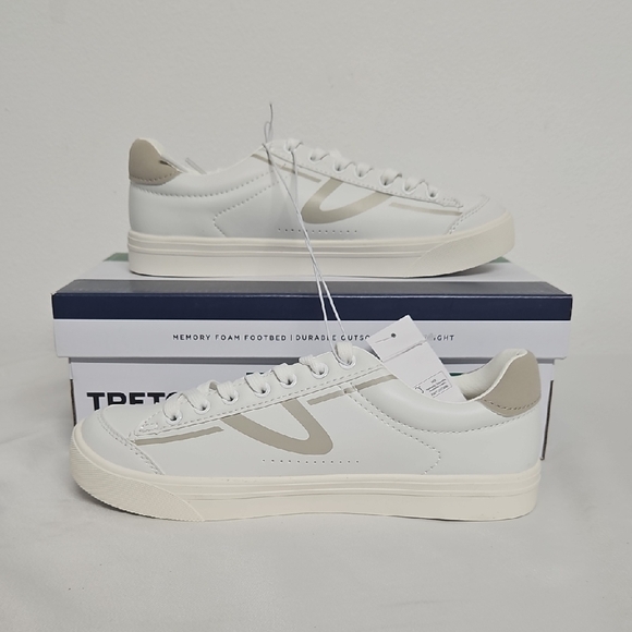 Tretorn Men's Cream and Gray Sneakers - Picture 1 of 10